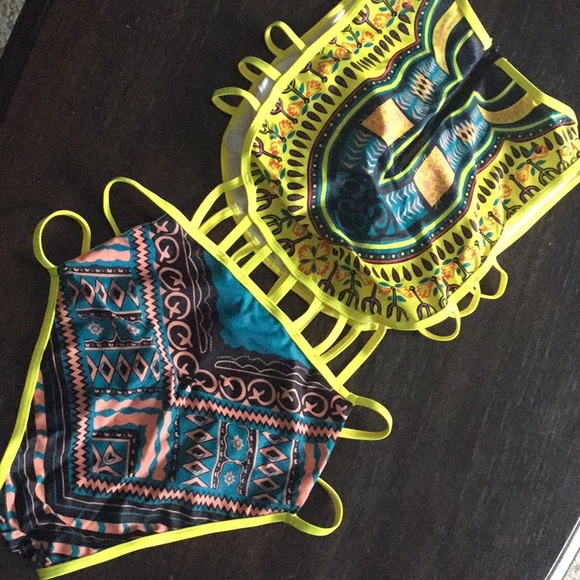Sexy Yellow & Blue Tribal Monokini - Picture 9 of 12